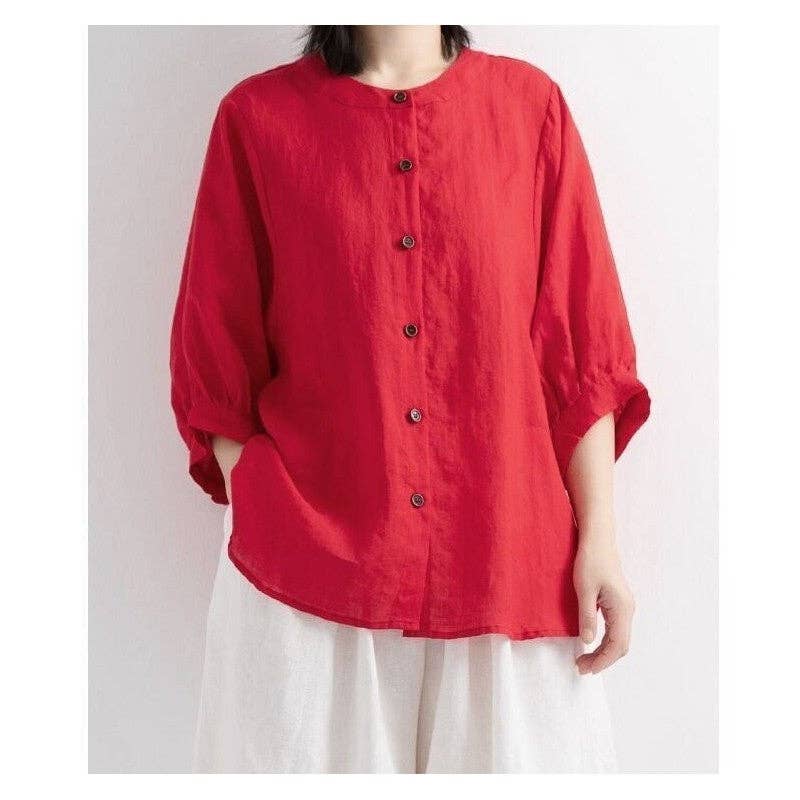 Sheer Trend - Wholesale Blouse - Women's - Artistic Lantern Sleeve Blouse6