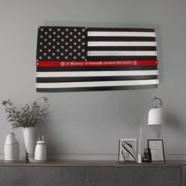 2 Layer Red Line Flag for wholesale by Premier Metal Art