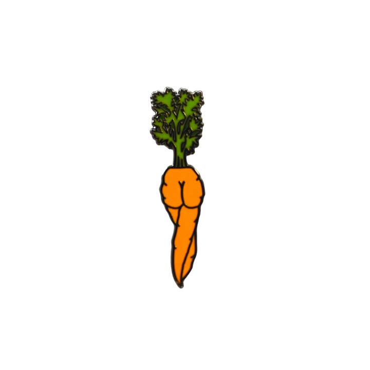 Cheeky Art Studio - Wholesale Lapel Pin/Button - Carrot Booty Hard Enamel Pin1
