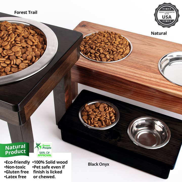 Ozarks Fehr Trade Originals - Wholesale Pet Bowl - Cat/Dog - 12" Tall, Medium Single Bowl Raised Feeder for Dogs