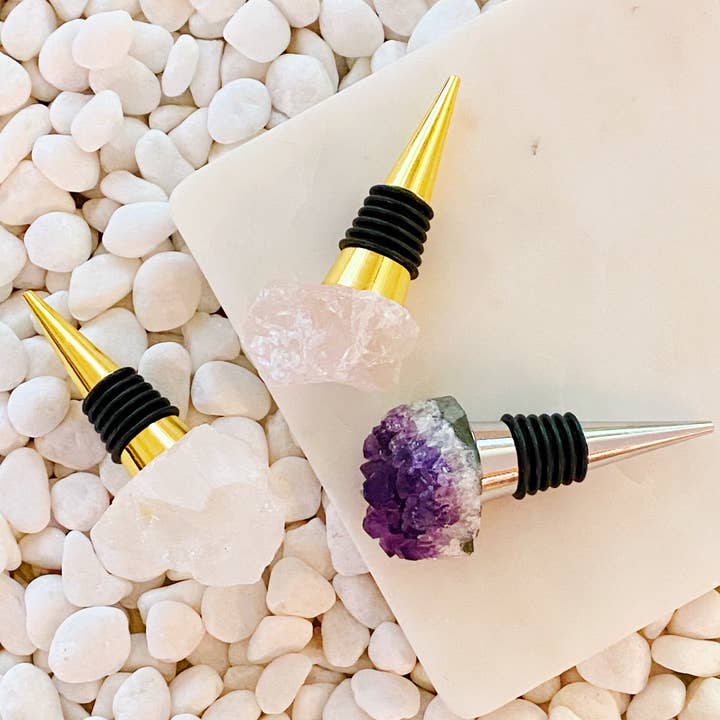 Bouchon de vin avec pierre naturelle Beauty of Nature pour la vente par Ellison+Young