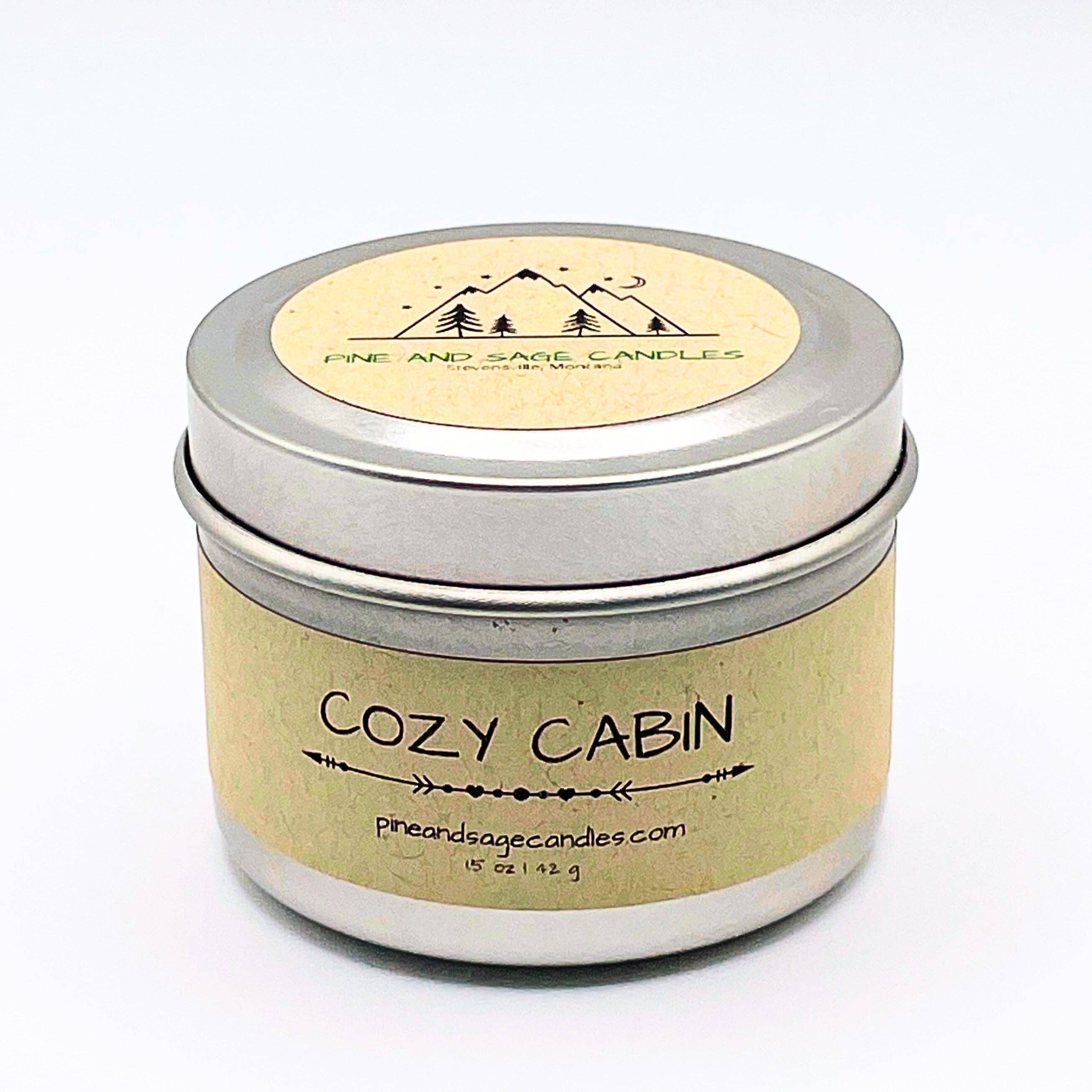 Pine and Sage Candles - Wholesale Travel Candles - Cozy Cabin - 6 oz Black Matte Candle Tin4
