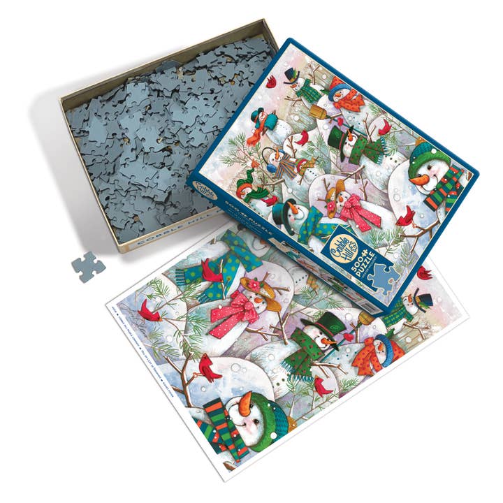 Outset Games and Cobble Hill Puzzles - Wholesale Puzzle - Adult - Hill of a Lot of Snowmen 500pc puzzle2