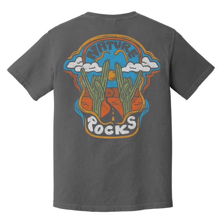 Retro Nature Rocks T-Shirt für Kinder und Erwachsene für den Großhandel von Rivet Apparel Co.
