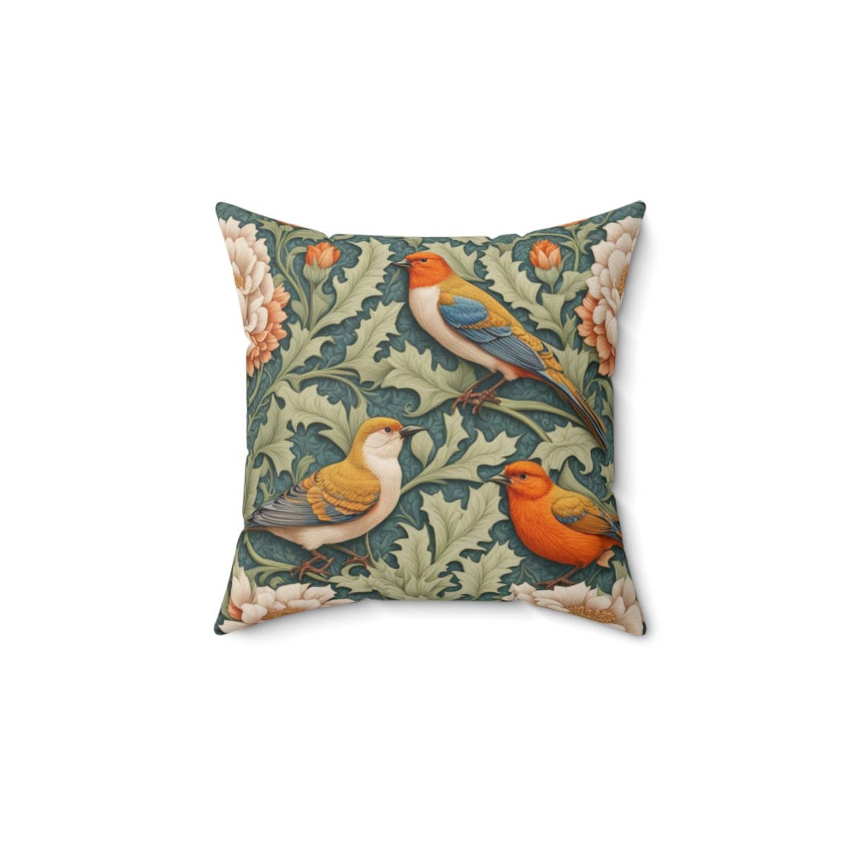 Upside Down Owl Farm - Wholesale Throw/Decorative Pillow - William Morris Inspired Birds, Floral Decorative Pillow2