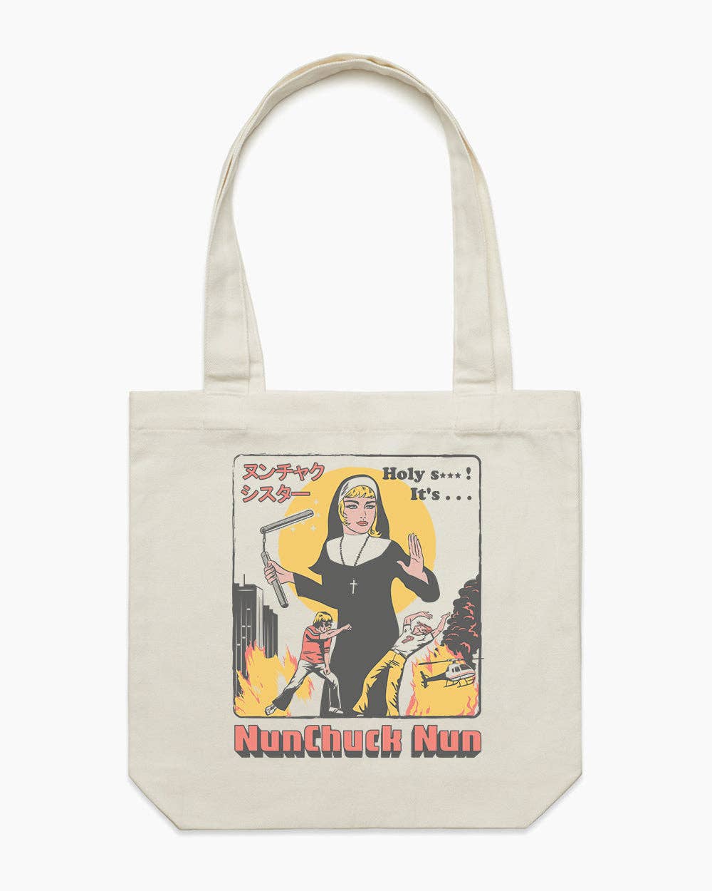 Natural Nunchuck Nun Tote Bag for wholesale on Faire0