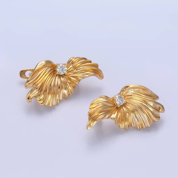 Gold Minimalist Gold CZ Gilded Studs EA-0138 for wholesale by Simply Jewels