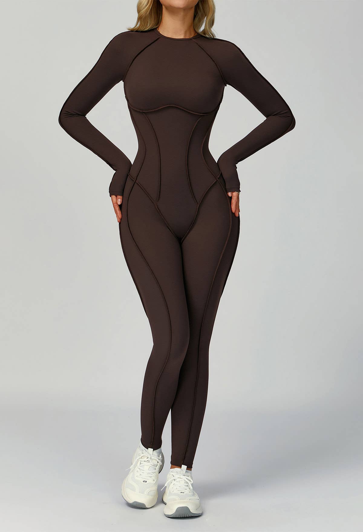 Crave by FW – wholesale Unitard – Dam – Långärmad rygglös yoga one-piece jumpsuit6