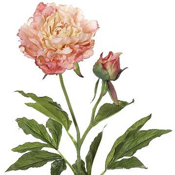 Silk Flower Depot - Wholesale Artificial Flowers - 28" Peony Spray Salmon Peach0