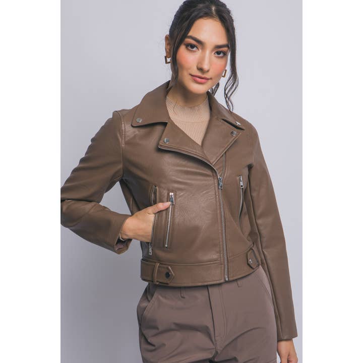 CHAQUETA MOTO DE PIEL SINTÉTICA para venta al por mayor de HiteJeans