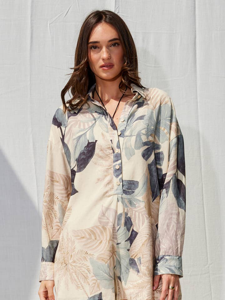 Fall Favorite Printed Button Down Romper for wholesale by ILLA ILLA