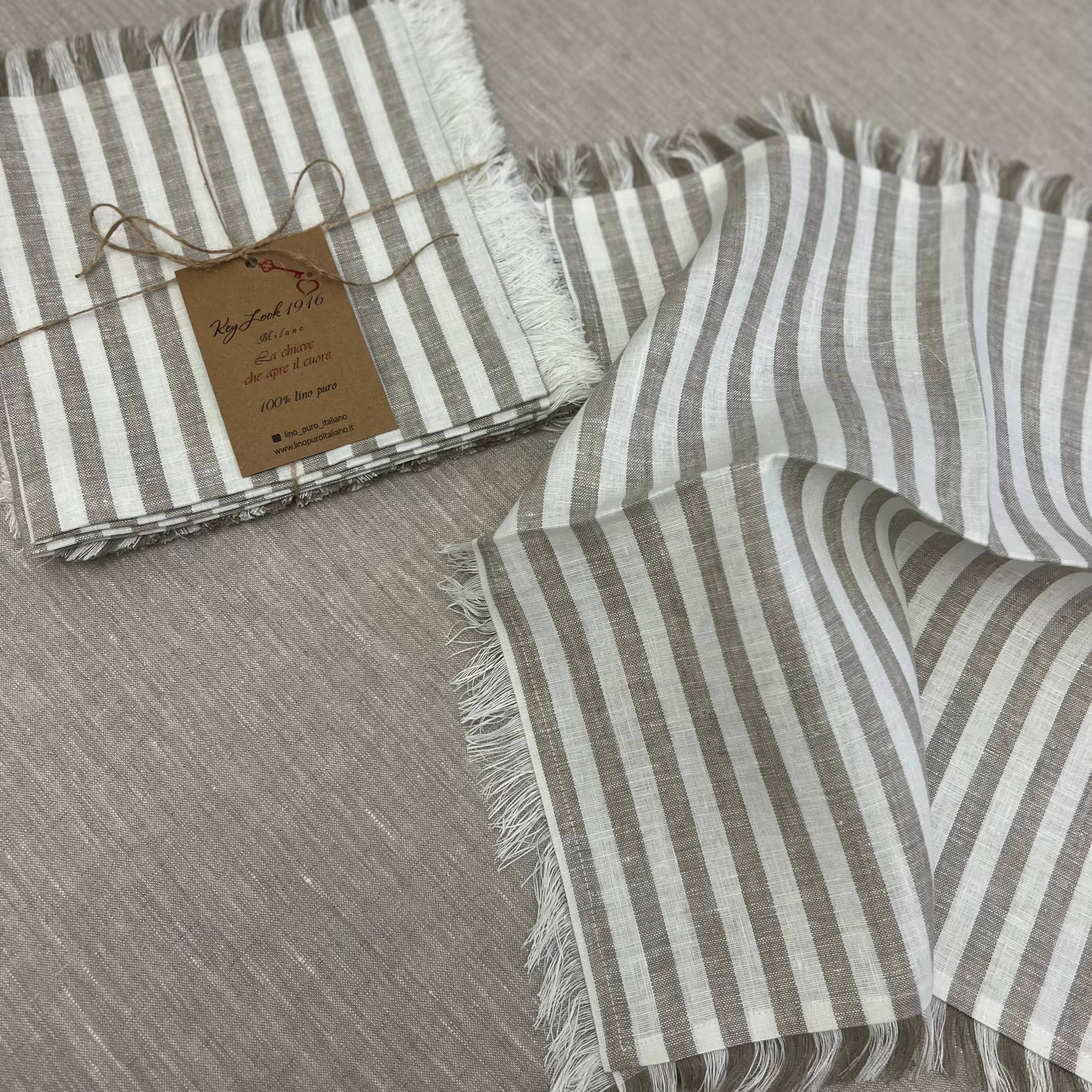 KEY LOOK1916 MILANO - Wholesale Dinner & Cloth Napkin - Linen napkins with fringes8