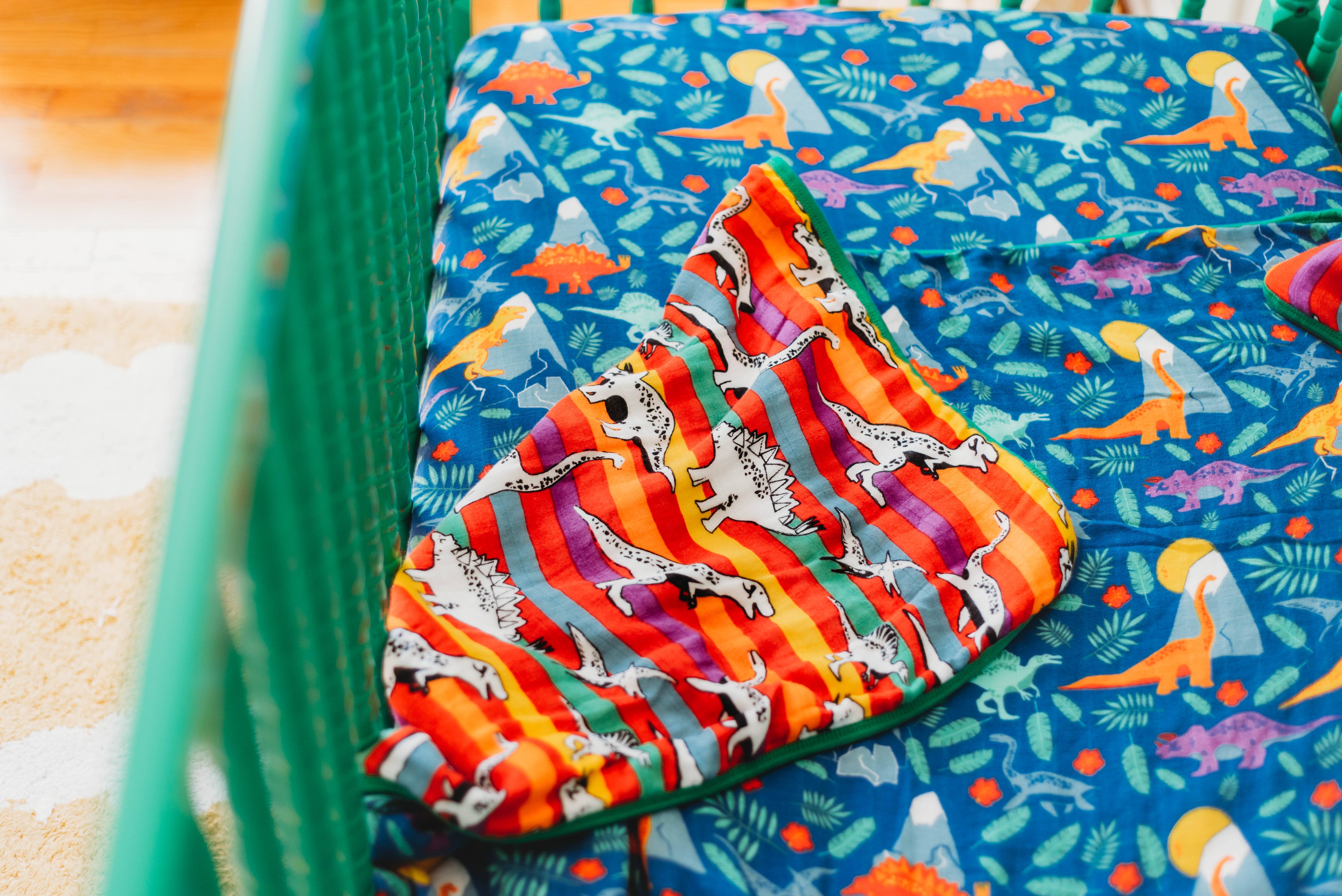 Oliver + Kit - Wholesale Cot/Crib Sheets - Rainbow Dino Fitted Crib Sheet10