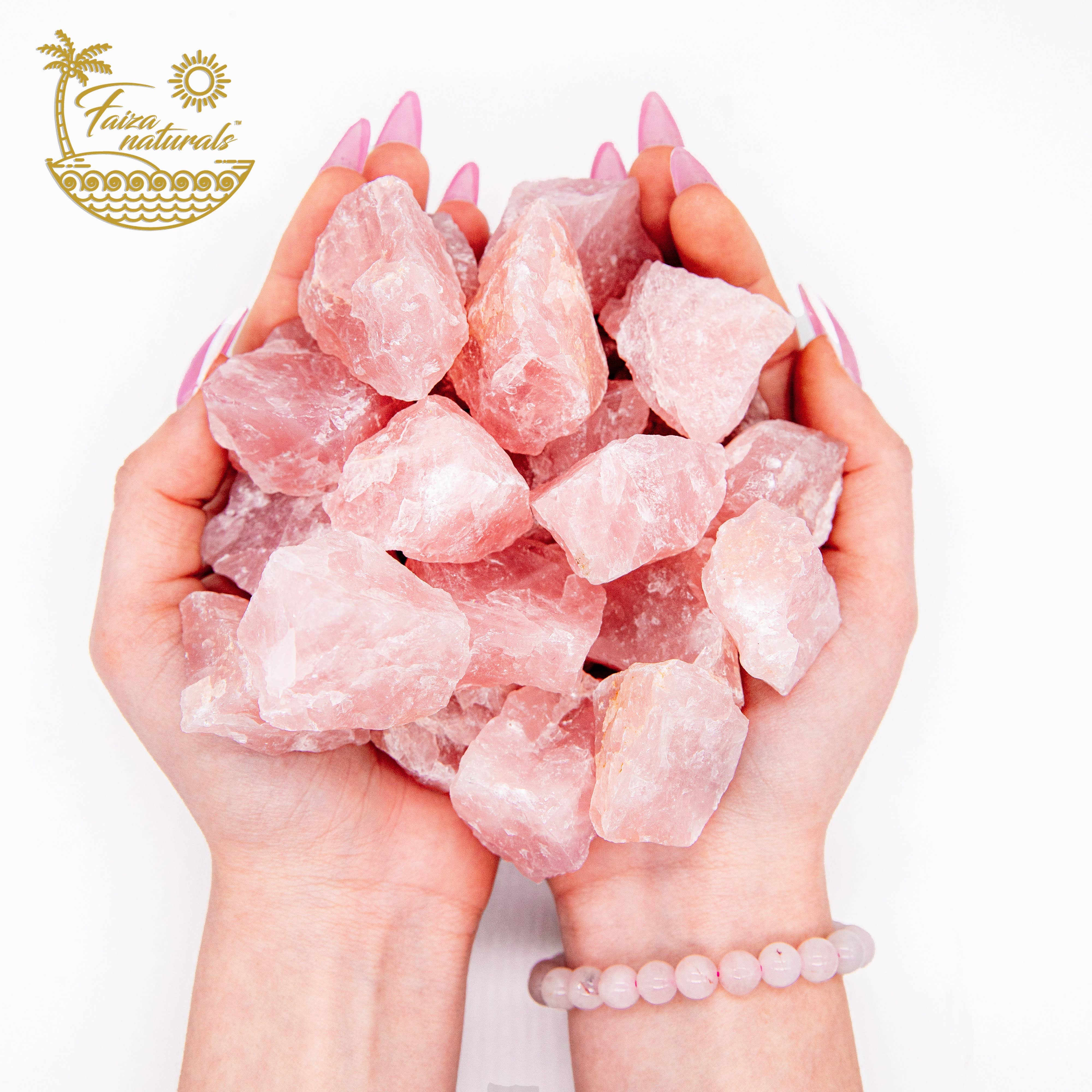 Faiza Naturals - Wholesale Spiritual Stone/Crystal - Rose Quartz Raw Crystals in Bulk1