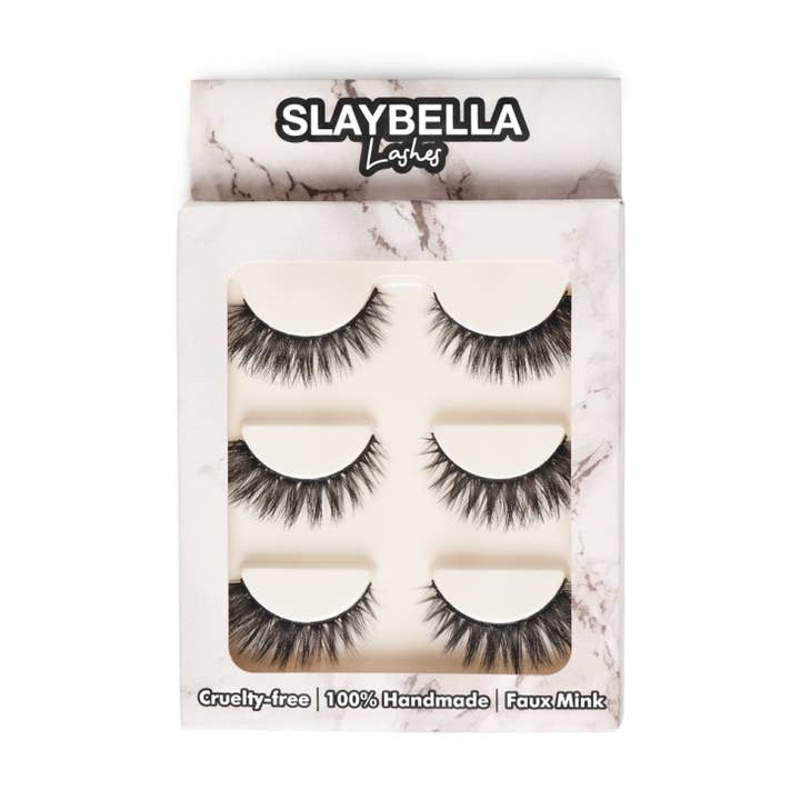 Set di 3 paia di ciglia opulente in finto visone per la vendita all'ingrosso da parte di SLAYBELLA Lashes
