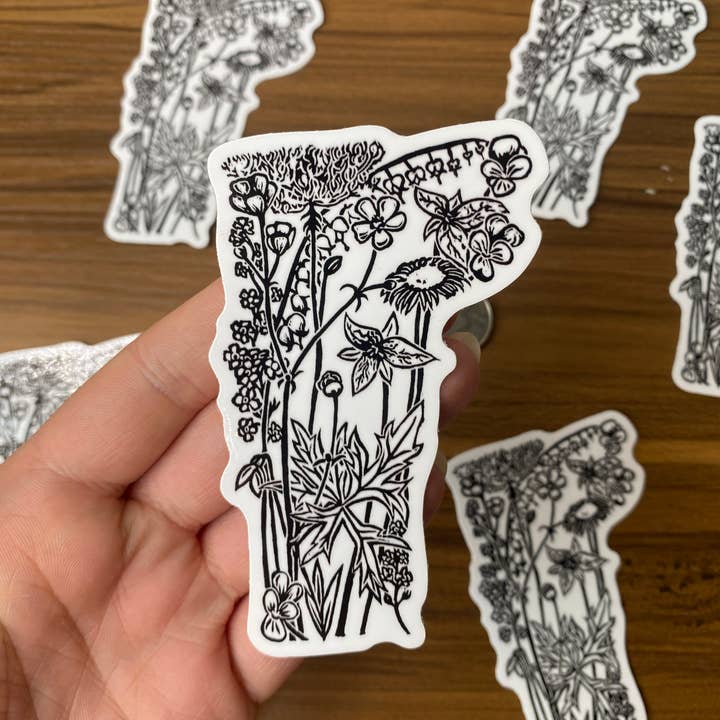 Floral Vermont - Sticker for wholesale by Made By Cora Wren