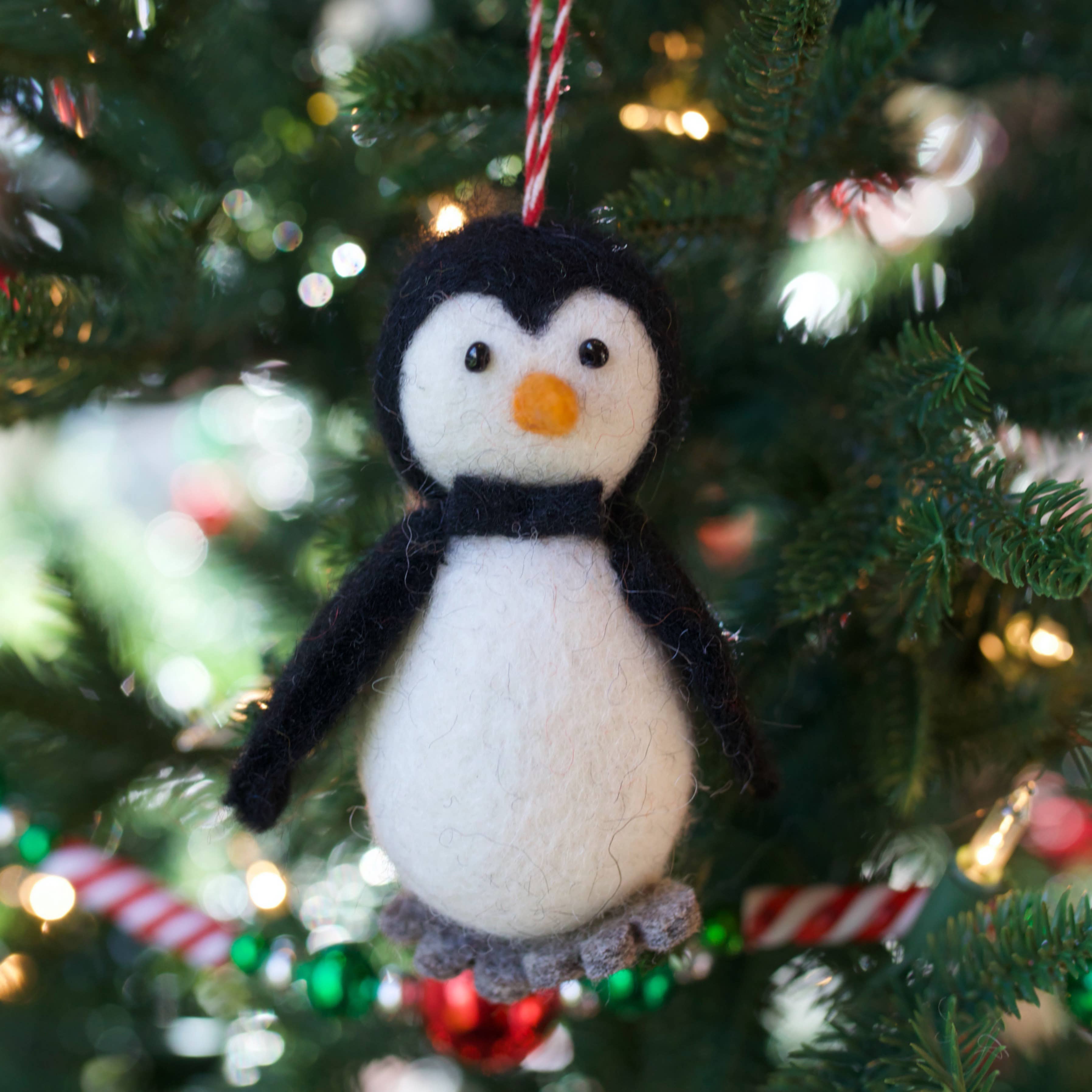Ornaments 4 Orphans - Wholesale Ornament - Penguin with Bow Tie Tufted Wool Christmas Ornament2