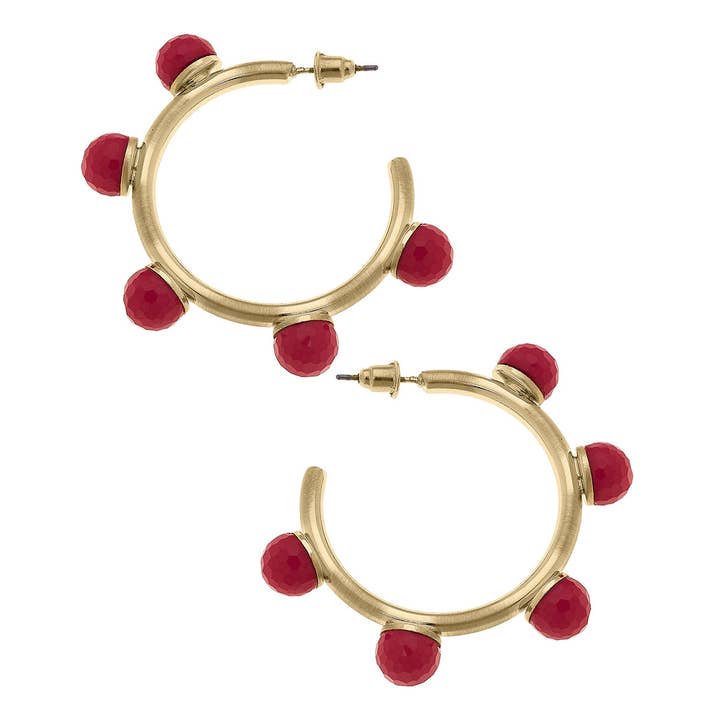 Canvas Style - Wholesale Hoop Earrings - Allison Resin Beaded Hoop Earrings
