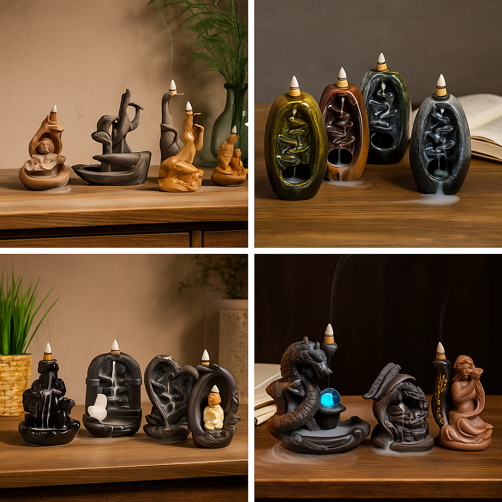 Salzmann Restwaren GmbH - Vente Porte-encens - Vases cascade d’encens en lot mixte0