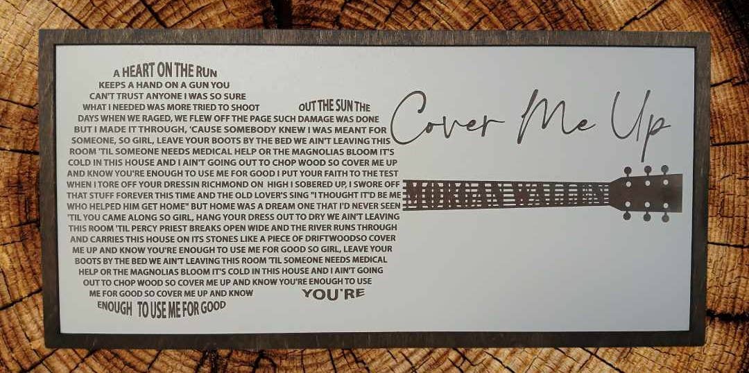 Crates Etc - Vente Pancarte - Chanson personnalisée - panneau personnalisé - Paroles de chanson - mariage - Panneau15