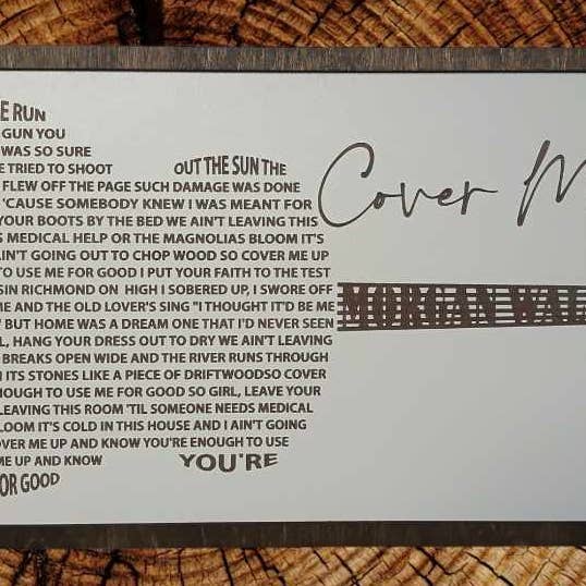 Crates Etc - Vente Pancarte - Chanson personnalisée - panneau personnalisé - Paroles de chanson - mariage - Panneau15