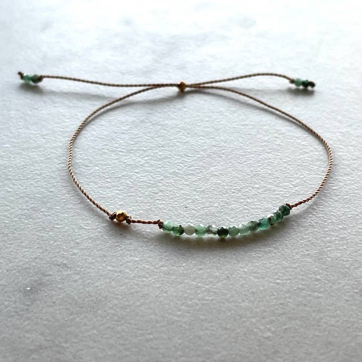 Soulsilk - Wholesale Beaded Bracelet - Emerald and Gold Bracelet- Special Edition5