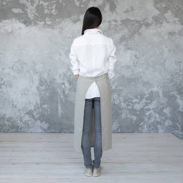 LinenMe - Wholesale Apron - Linen Chef's Apron Taupe Stone Washed1