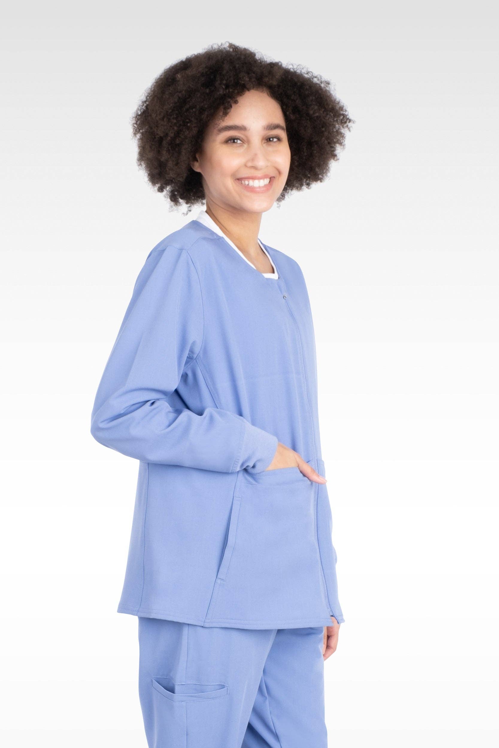 Aura Naturale - Wholesale Healthcare Uniform - Women's - Tana Women Round Neck Zipped Scrubs Jacket 4 Pockets (17050)21
