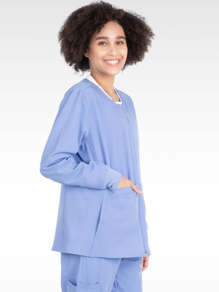 Aura Naturale - Wholesale Healthcare Uniform - Women's - Tana Women Round Neck Zipped Scrubs Jacket 4 Pockets (17050)21