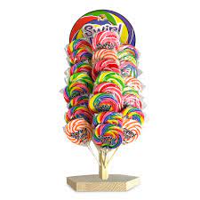 Long Island Candy Factory - Wholesale Lollipop - Swirly Pops With Wooden Tree Stand 48 count