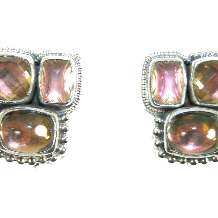 Boucle d'oreille en argent sterling à quartz pour la vente par Amy Kahn Russell