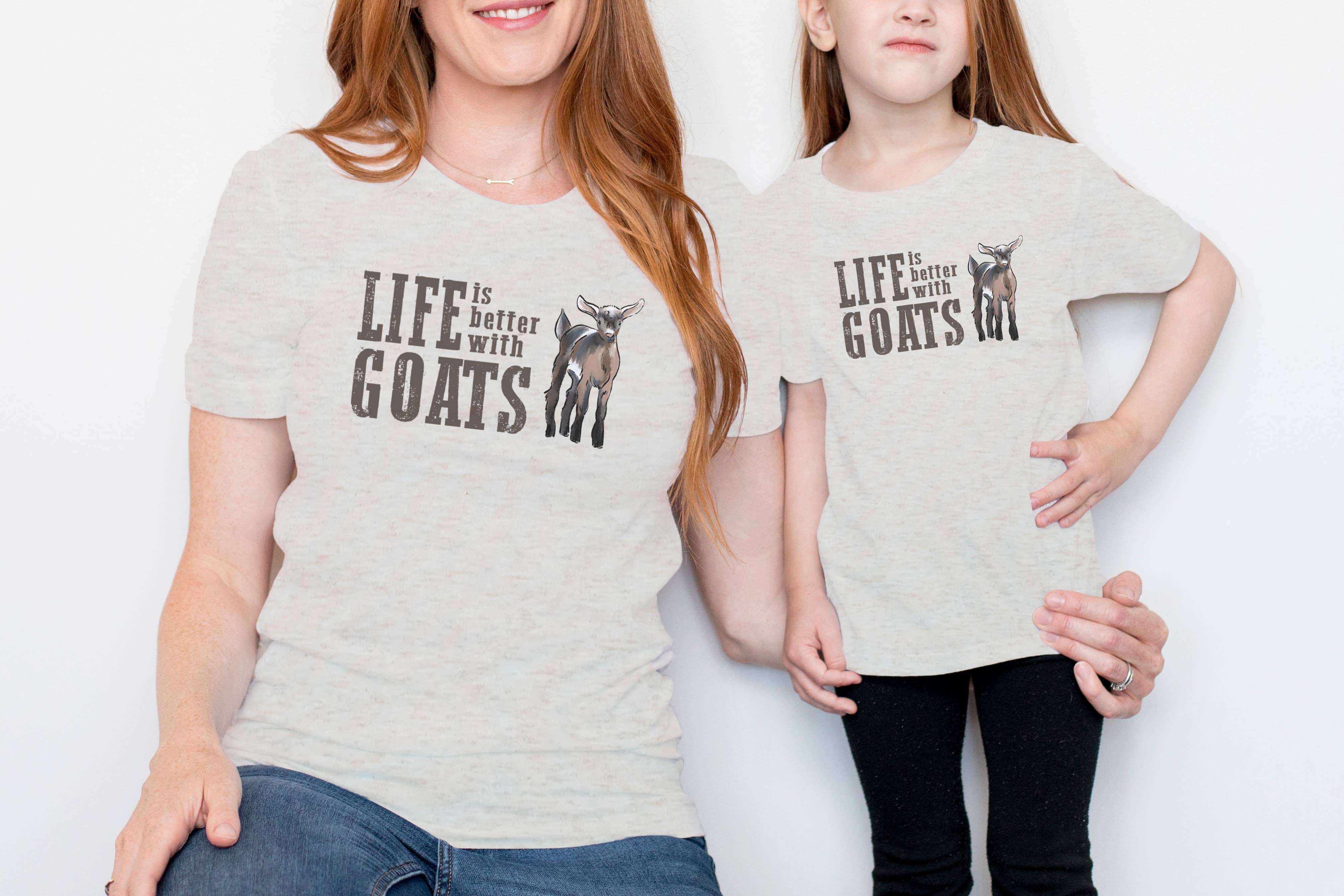 Barefoot Baby - Wholesale Screen Printed T-Shirt - Women's - "Life is better with GOATS" ADULT Western Country Unisex Tee2