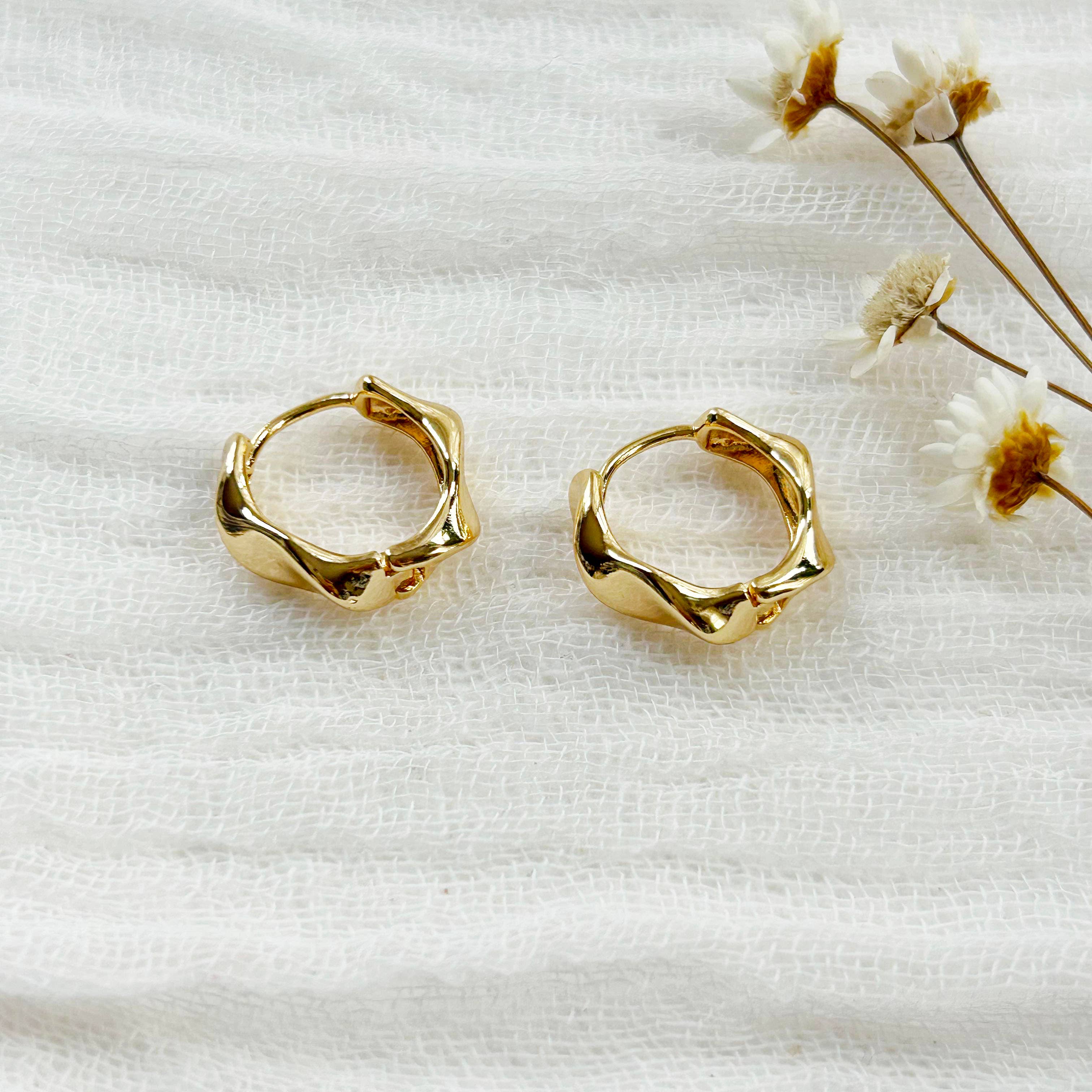 KARA | TOZER - Wholesale Hoop Earrings - Gold Twist Hoops2