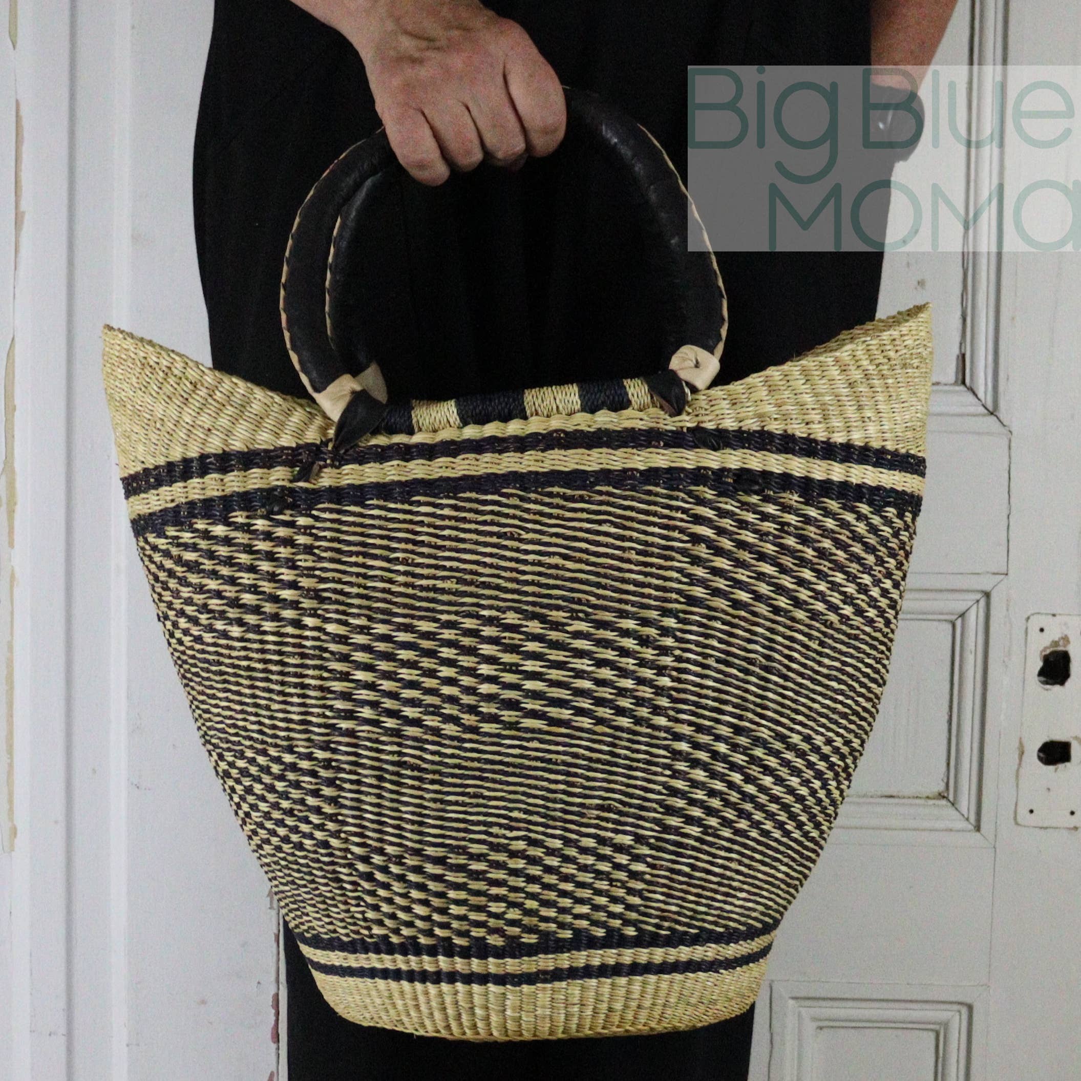 Big Blue Moma - Wholesale Beach Bag - U Shopper Large - Natural Palette1