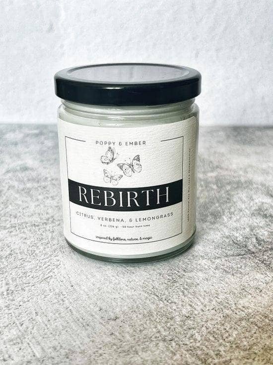 Rebirth Crystal Intention Candle for wholesale by Poppy & Ember