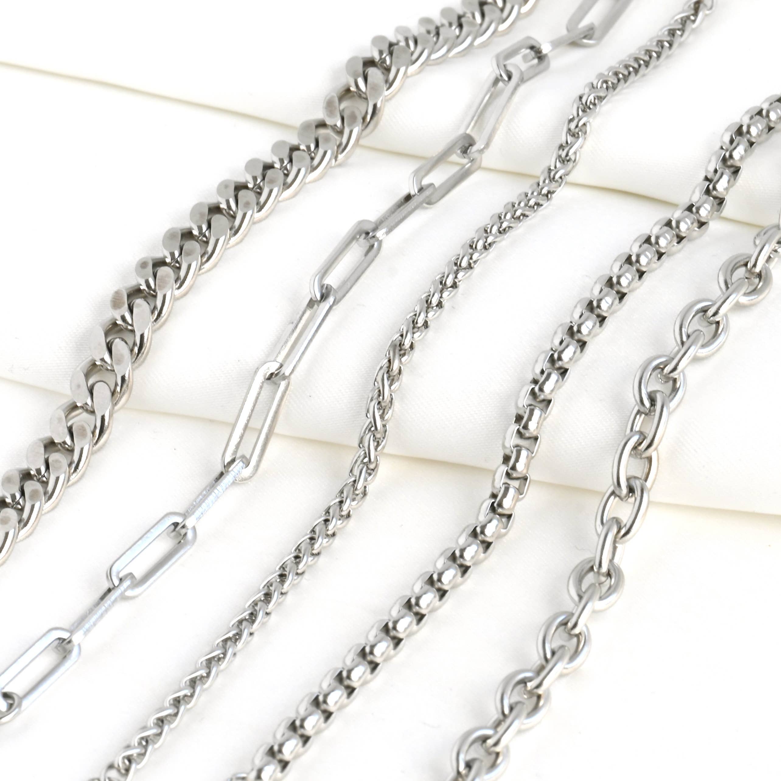 Blueyejewelry - Vente Bracelets maillon et chaîne - Bracelets audacieux en acier inoxydable - Bracelet épais en or et en argent7