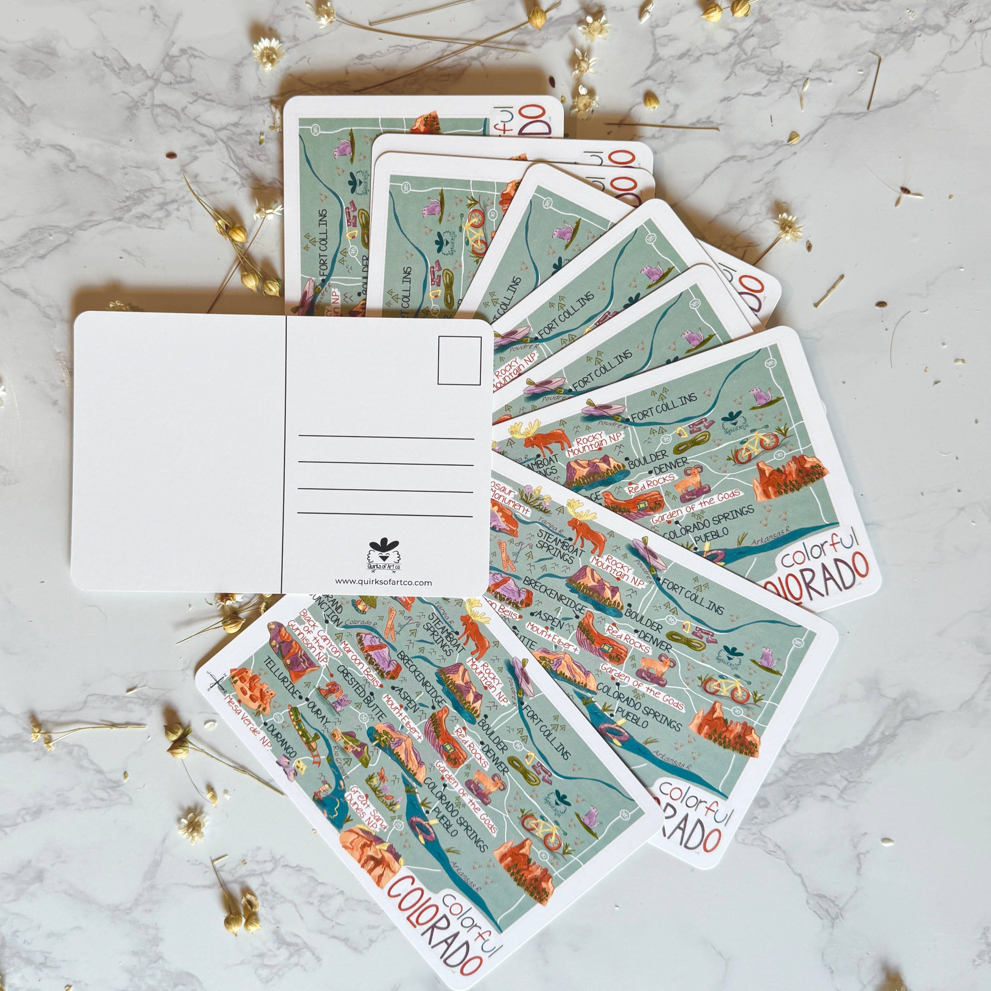 Quirks of Art co. - Wholesale Envelopes - Colorado Map Themed Stationary9