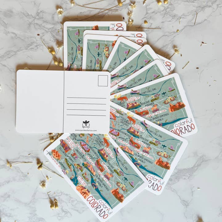 Quirks of Art co. - Wholesale Envelopes - Colorado Map Themed Stationary9