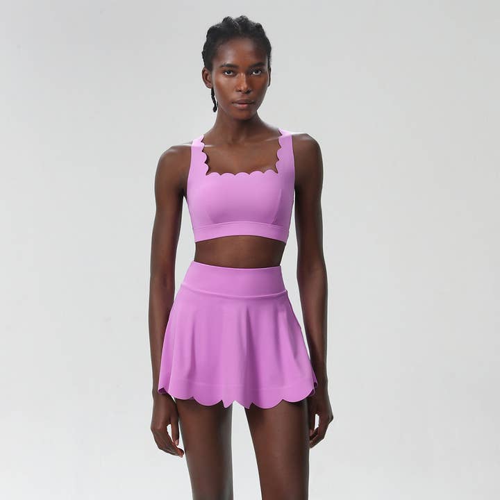 Sodalemon - Wholesale Activewear Set - Women's - Women Seamless Quick-Dry Set Strappy Bra & A-Line Skirt10