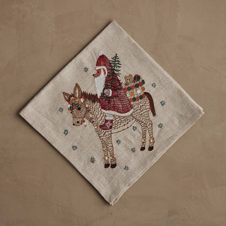 Christmas Donkey Dinner Napkin for wholesale by Coral & Tusk