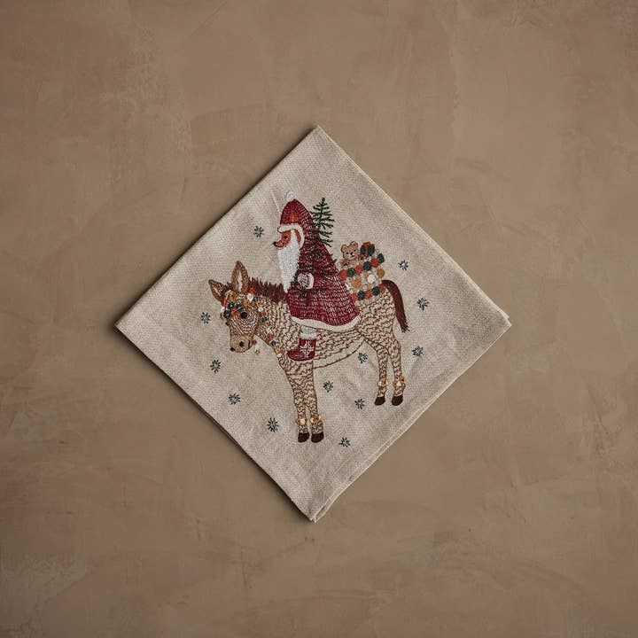 Christmas Donkey Dinner Napkin for wholesale by Coral & Tusk
