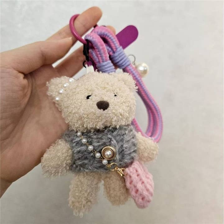 FurDecoration - Venta al por mayor Llavero - Mujer - Bolso bandolera con llavero de osito de peluche lindo.3