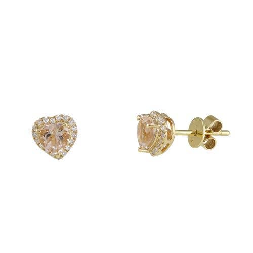 Orecchino in morganite con diamanti per la vendita all'ingrosso da parte di Jewels of Mewar