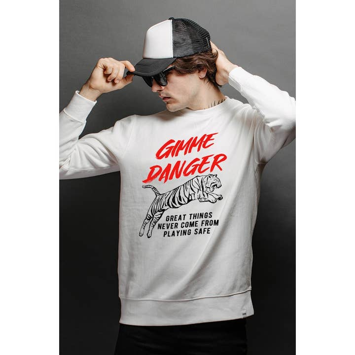 GIMME DANGER TIGER GRÁFICO MASCULINO GOLA REDONDA por atacado de nobarand