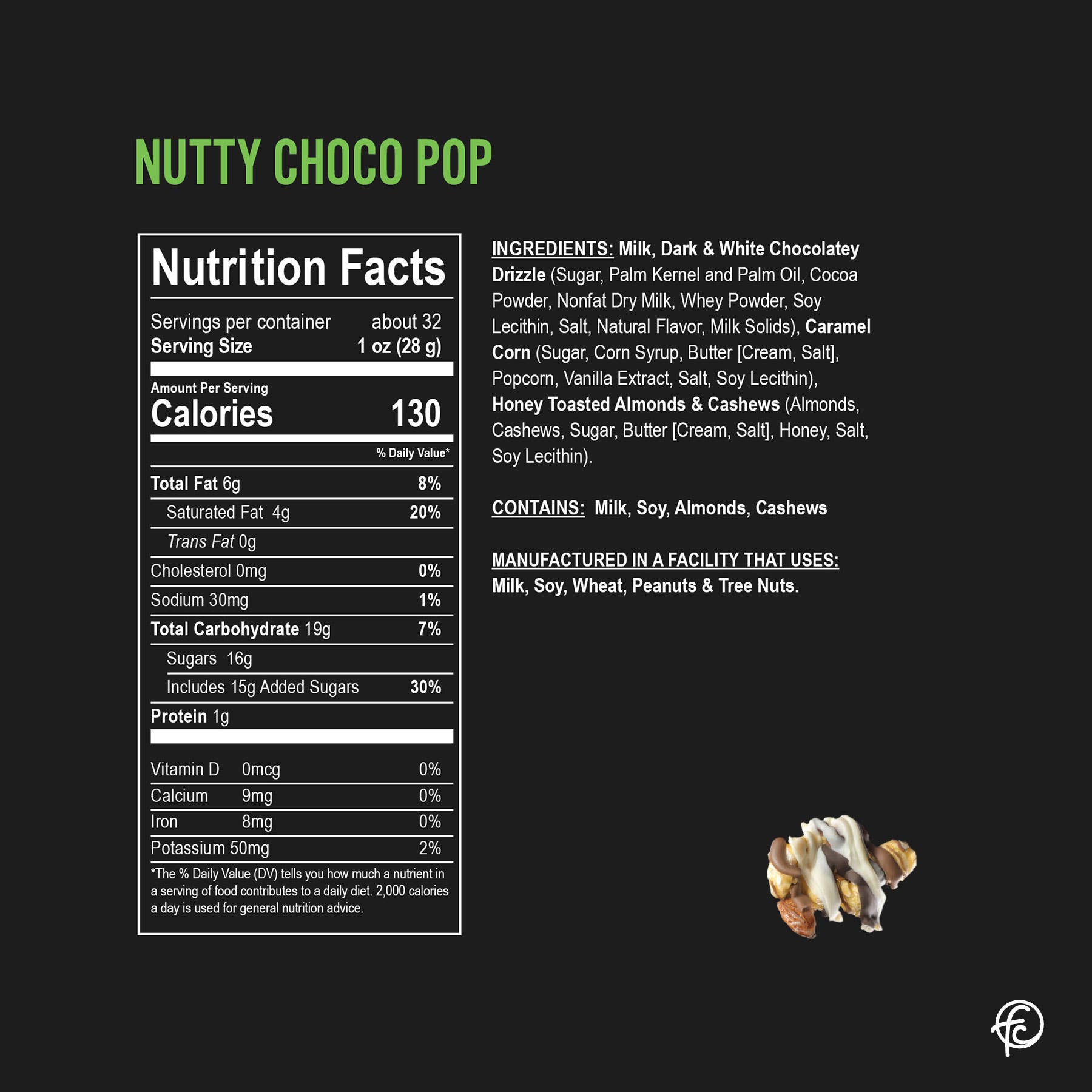 Funky Chunky - Wholesale Popcorn - Nutty Choco Pop | Caramel Corn Chocolate Popcorn |  5-ounce Bags5