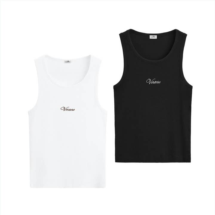 2er-Pack Tanktops in Schwarz und Weiß für den Großhandel von Vertere Berlin