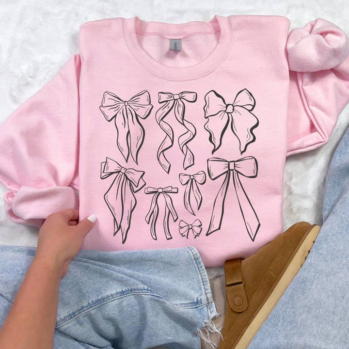 Coquette-Schleifen-T-Shirt/Sweatshirt für den Großhandel von Jade & Ali Co. Boutique