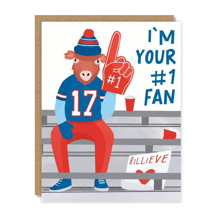 I'm Your #1 Fan Card for wholesale by Tiny Buffalo Designs Co.