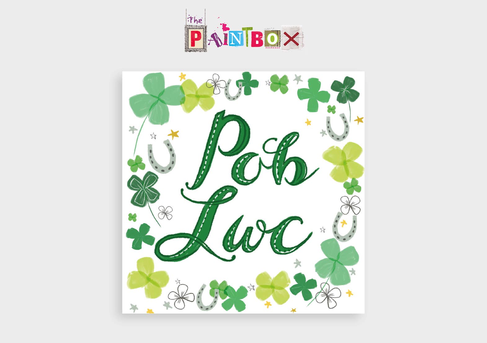 The Paintbox – Engroshandel Held og lykke-kort – Held og lykke - Shamrocks - Walisiske lykønskningskort x61