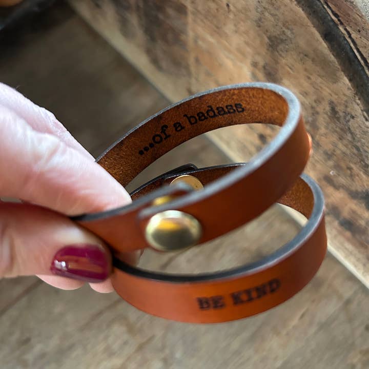 Left Grain - Wholesale Cuff Bracelet - Be Kind.....of a Badass Friendship Bracelet